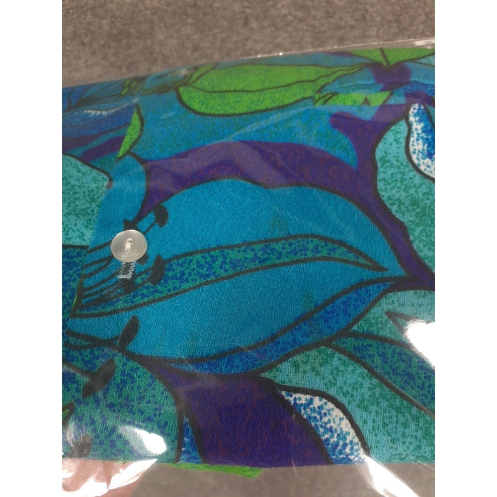 VINTAGE 60'S 70's UI-MAIKAI Hawaiian Button‎ up shirt Mens M blue green Floral - Picture 6 of 14